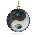 Peacock Feathers Yin Yang Pendant Pendant Maura Green   
