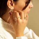 Gold Atom Earrings, Size Three Hoop Earrings Latelier Nawbar