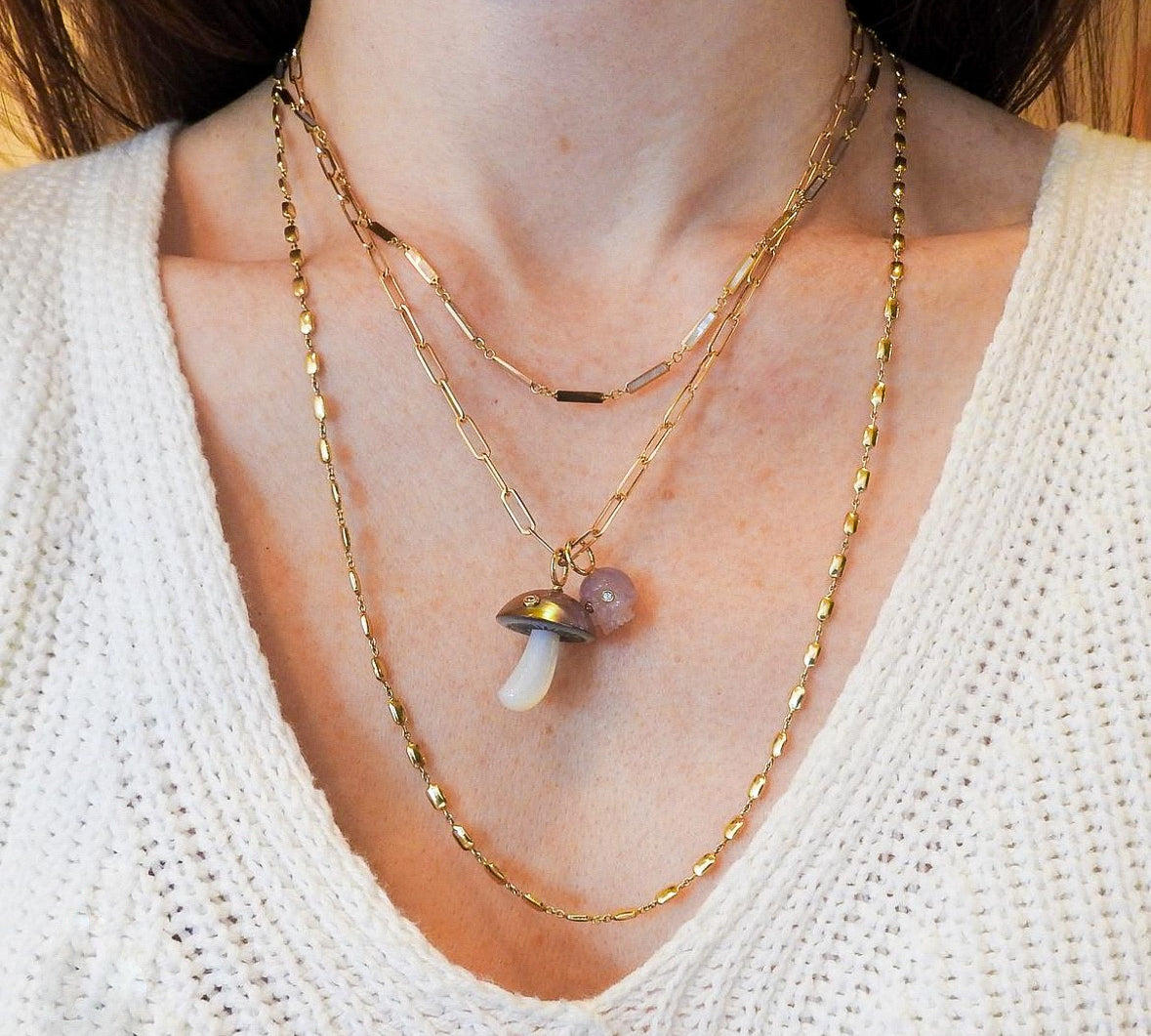 Gold Stick Link Chain Chain Necklace Maura Green