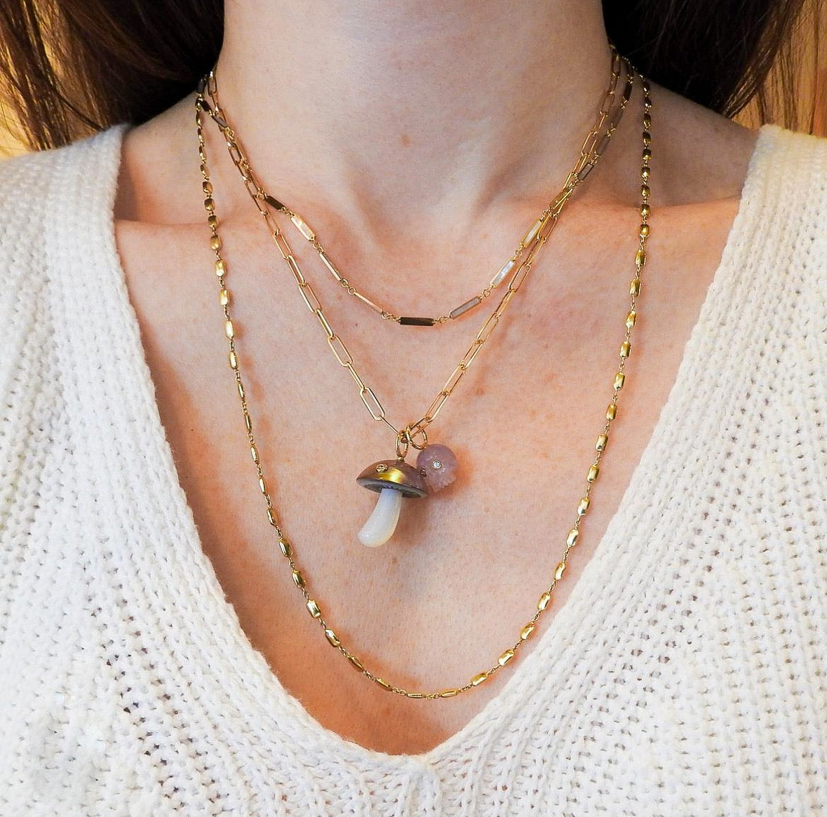 Gold Stick Link Chain Chain Necklace Maura Green