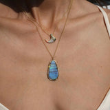 Opal Waveline Necklace Pendant Necklace Elisabeth Bell Jewelry