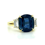 Sapphire Trapezoid Diamond Ring Statement Ring Roseark Vintage