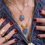 Luminescent Scarab Beetle Charm with Diamond Charm Maura Green   