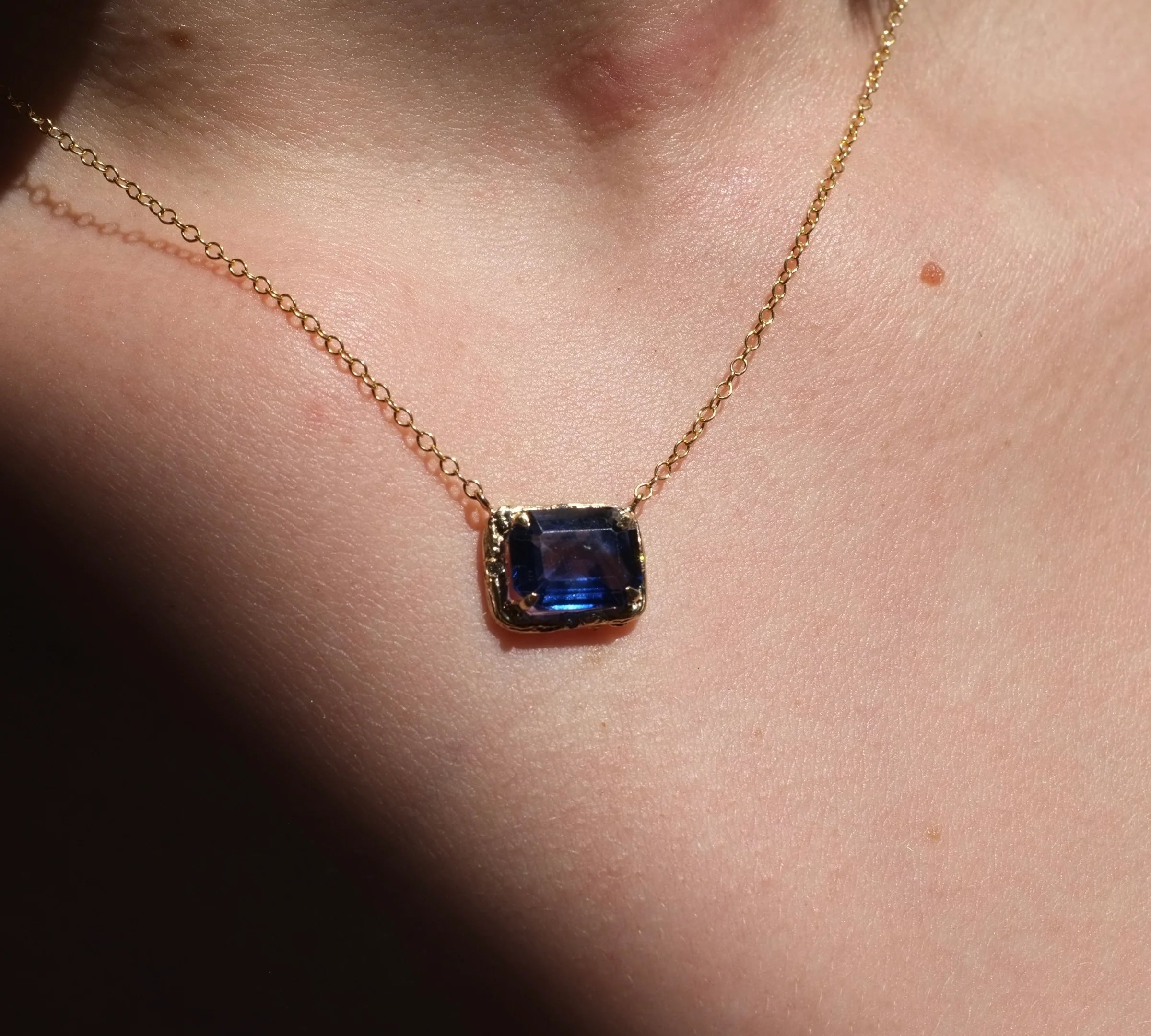 Natural Mystic Sapphire Necklace Pendant Necklace Elisabeth Bell Jewelry