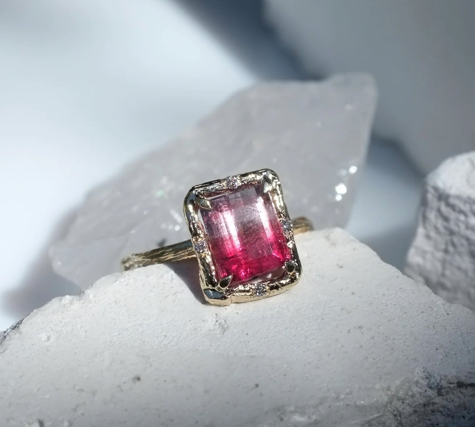 Tourmaline Light Ring Ring Elisabeth Bell Jewelry
