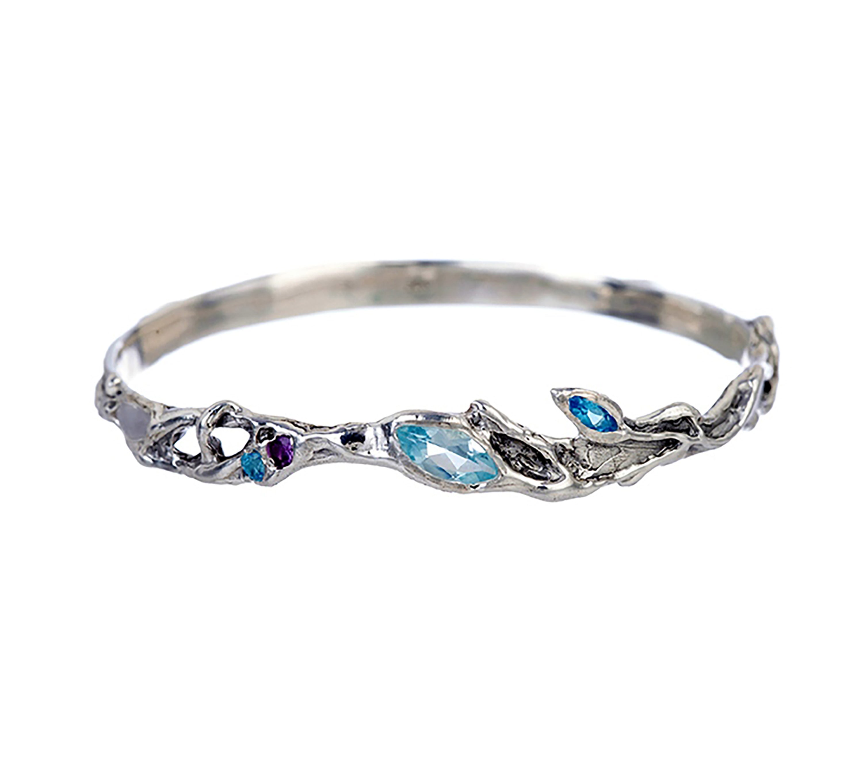 Leafwork Bangle Bangle Jaine K Designs Aquamarine