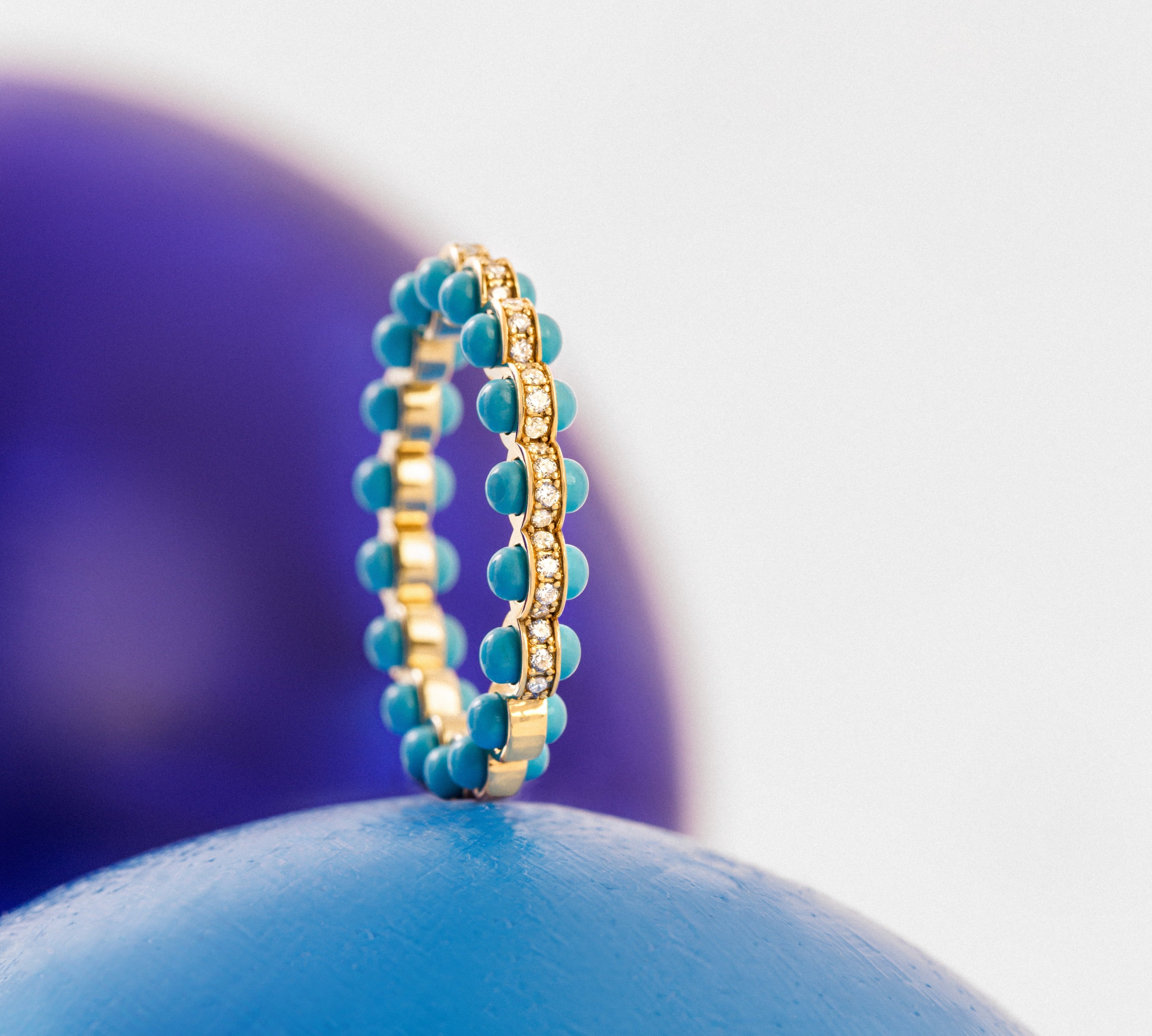 Cobalt Turquoise Ring, Size One Band Ring Latelier Nawbar