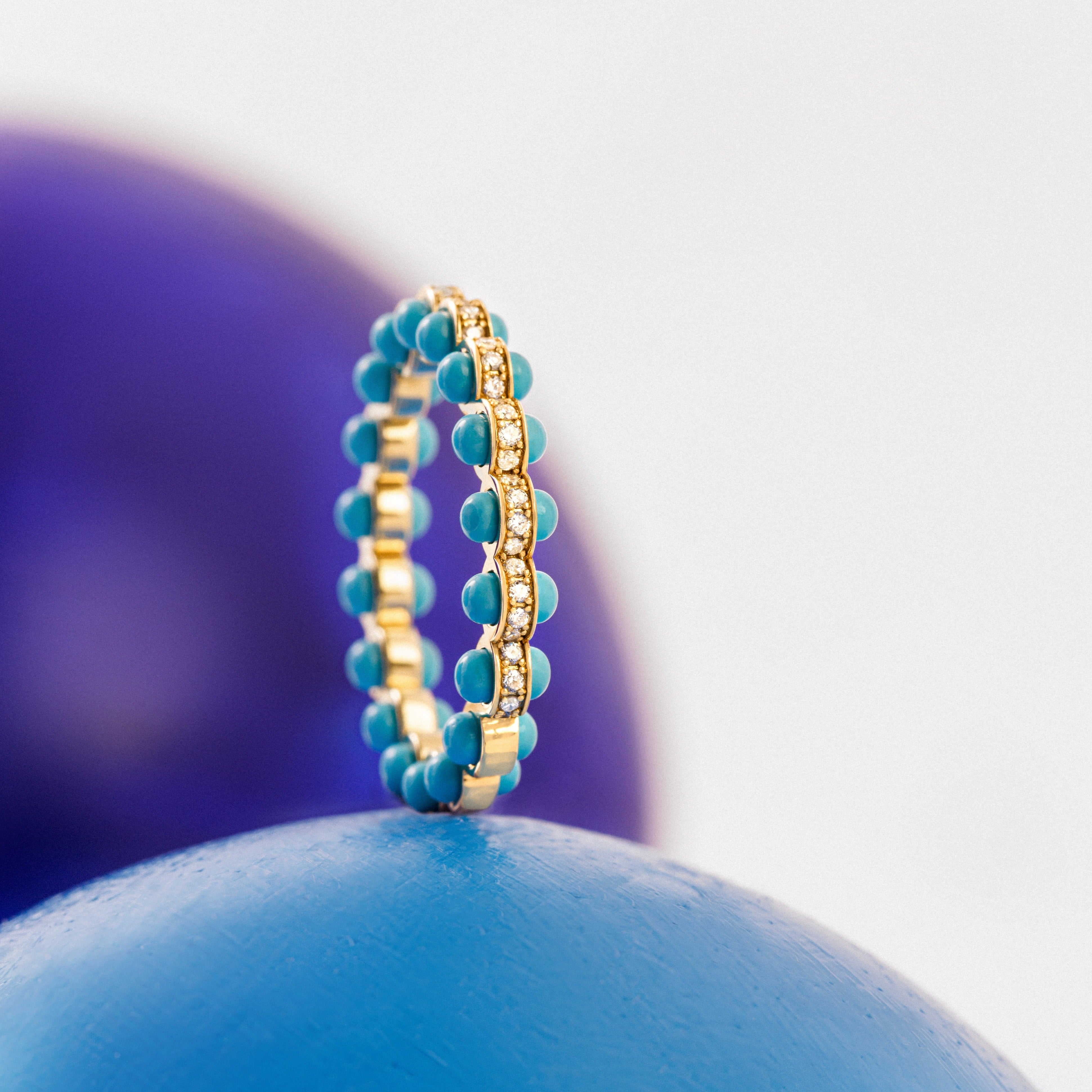 Cobalt Turquoise Ring, Size One Band Ring Latelier Nawbar