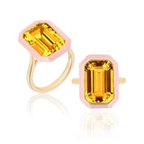 Emerald-Cut Enamel Ring Cocktail Ring Goshwara