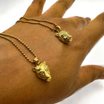 Lioness Charm Necklace with Diamond Eyes, Sterling Silver Charm Necklace MAE + LANG