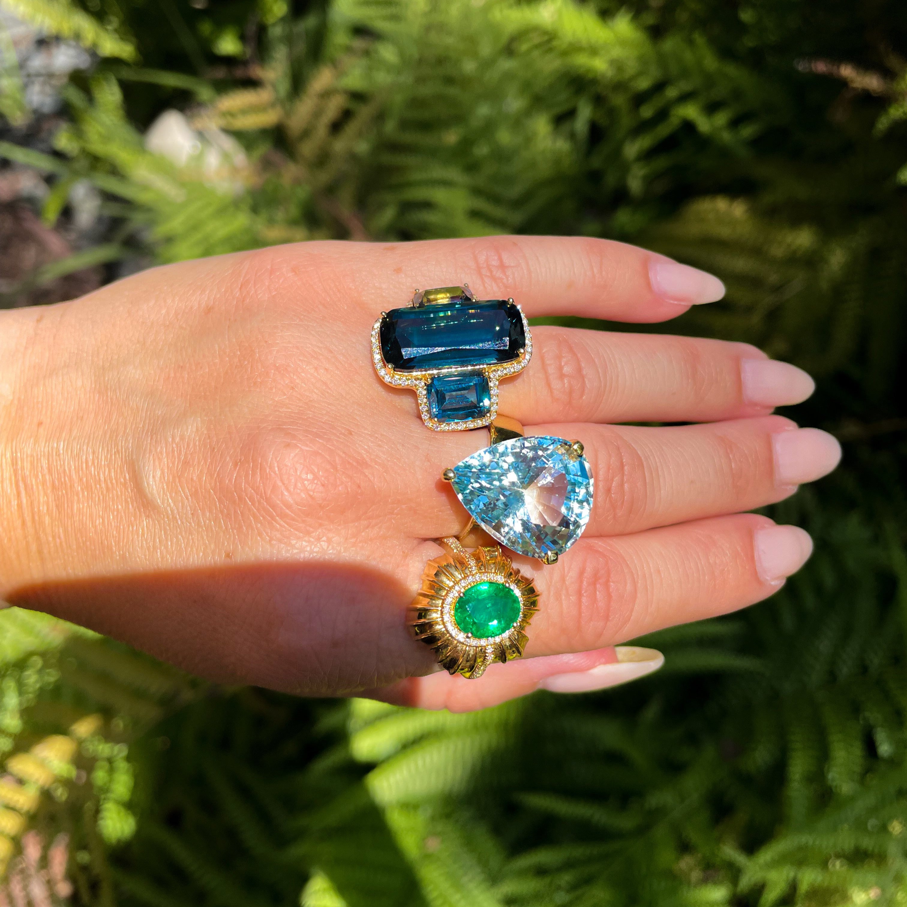 Aquamarine Pear Statement Ring Statement Ring Roseark Jewelry