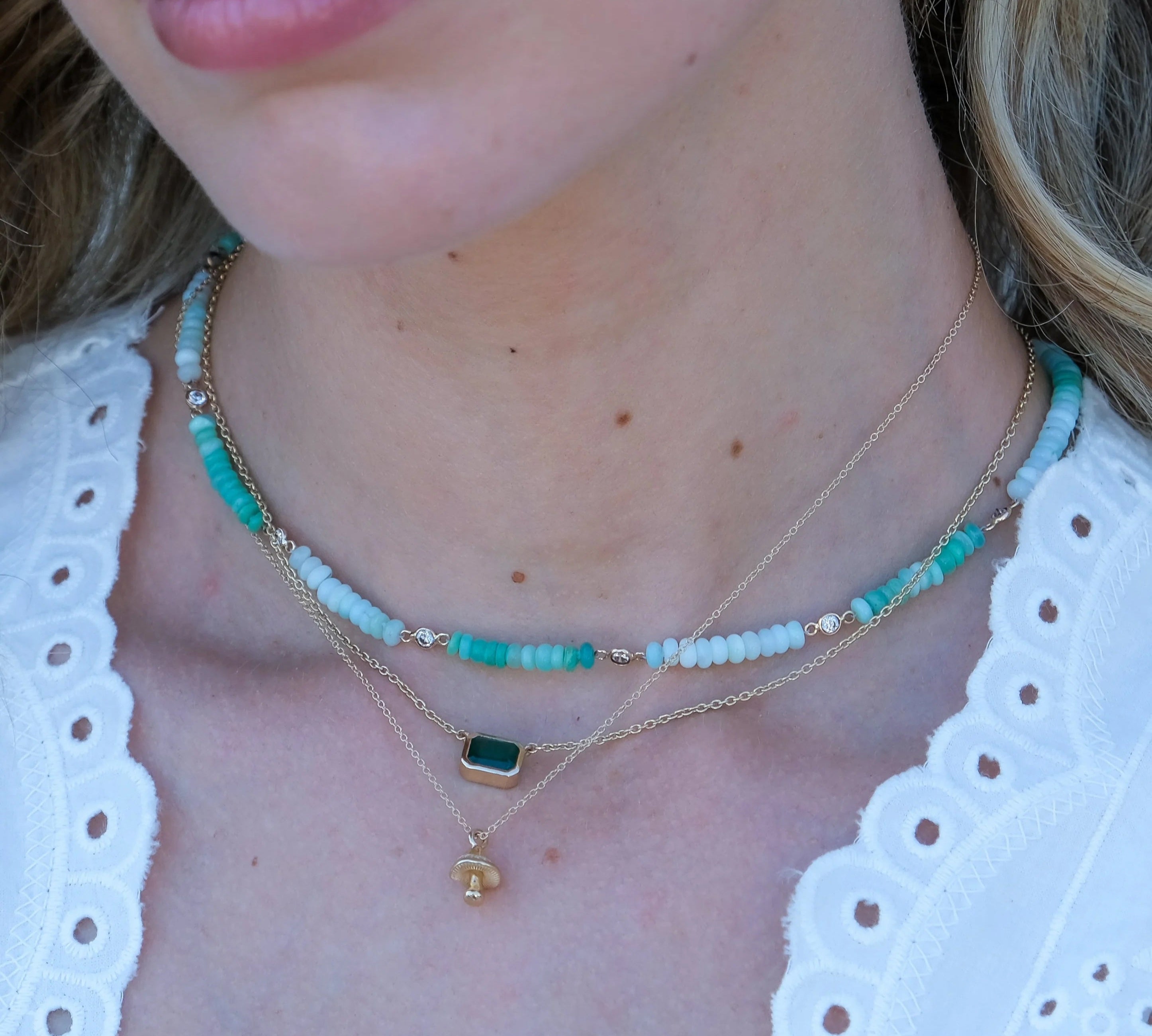 Emerald Cut Emerald Necklace Necklace The Finest Stack