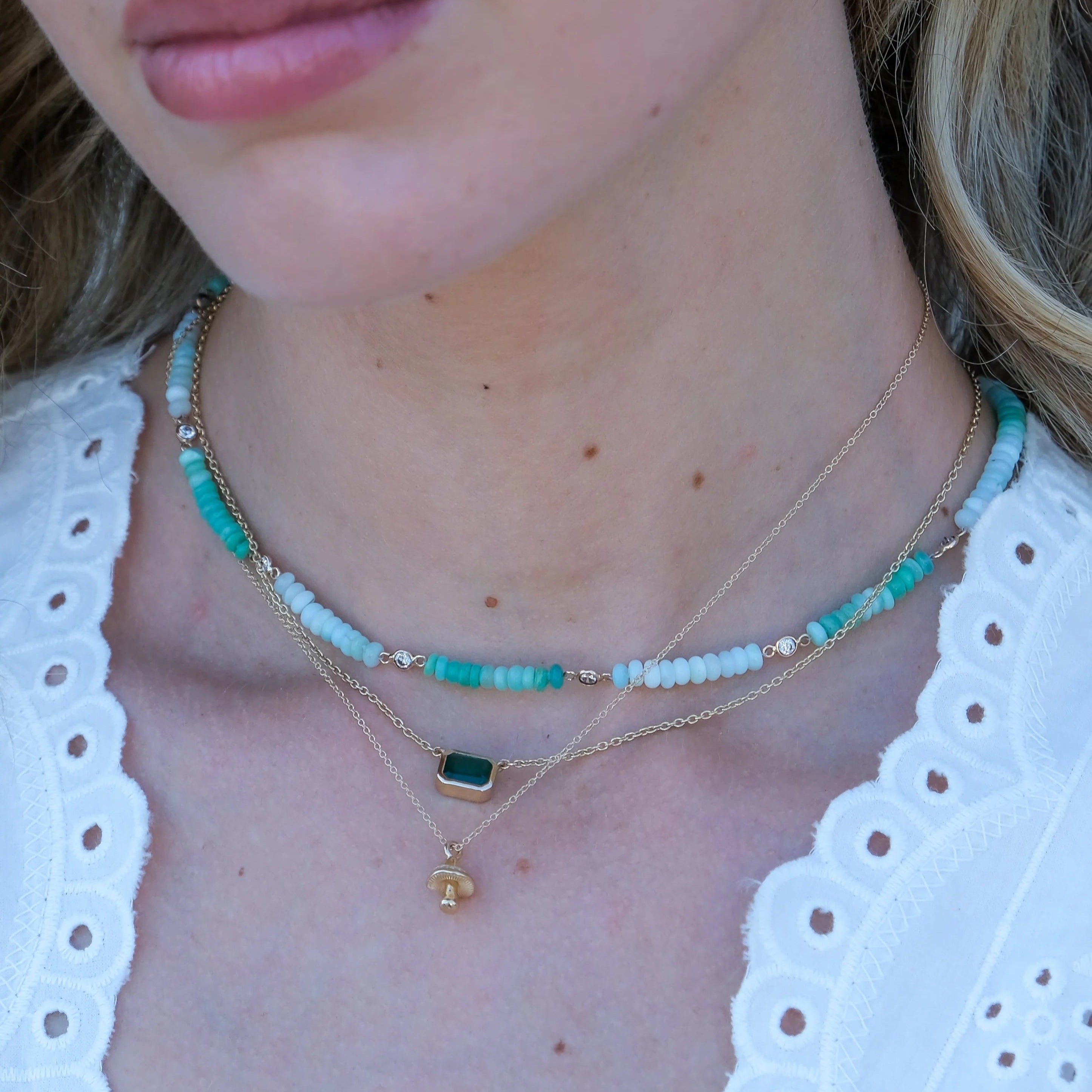 Emerald Cut Emerald Necklace Necklace The Finest Stack