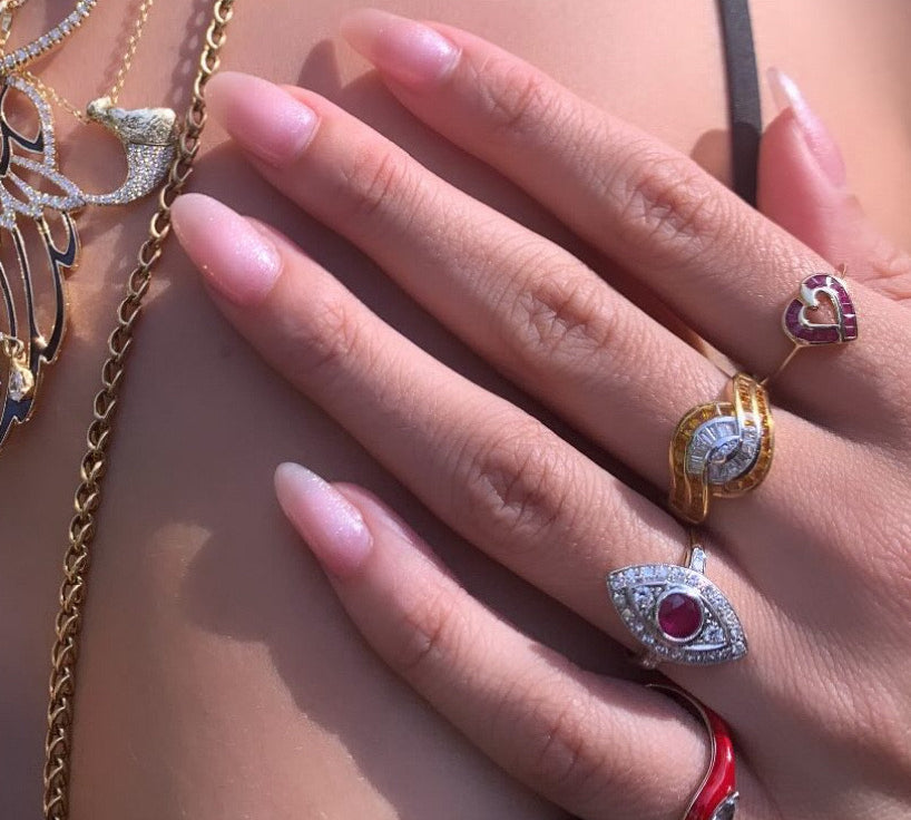 Estate Ruby Art Deco Ring Cocktail Ring Roseark Vintage