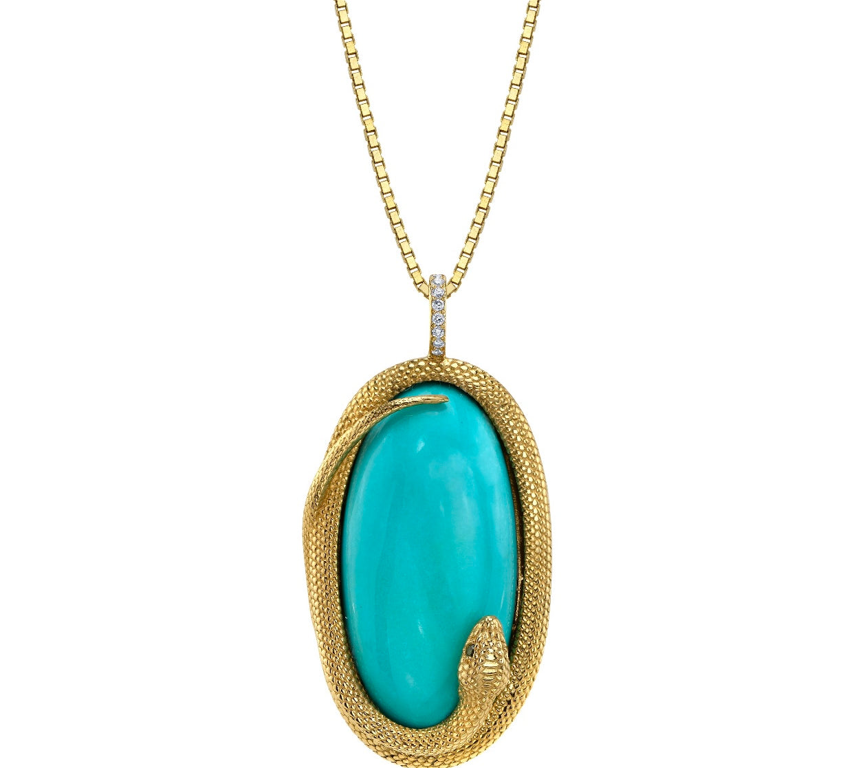 Sleeping Beauty Snake Pendant Pendant Necklace Perez Bitan