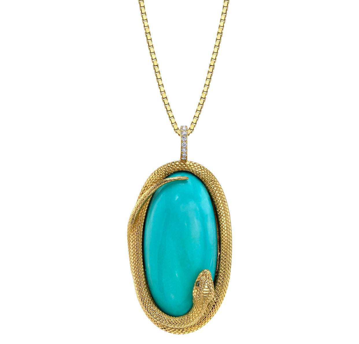 Sleeping Beauty Snake Pendant Pendant Necklace Perez Bitan