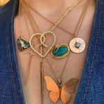 Diamond Snake Heart Necklace Pendant Necklace Perez Bitan