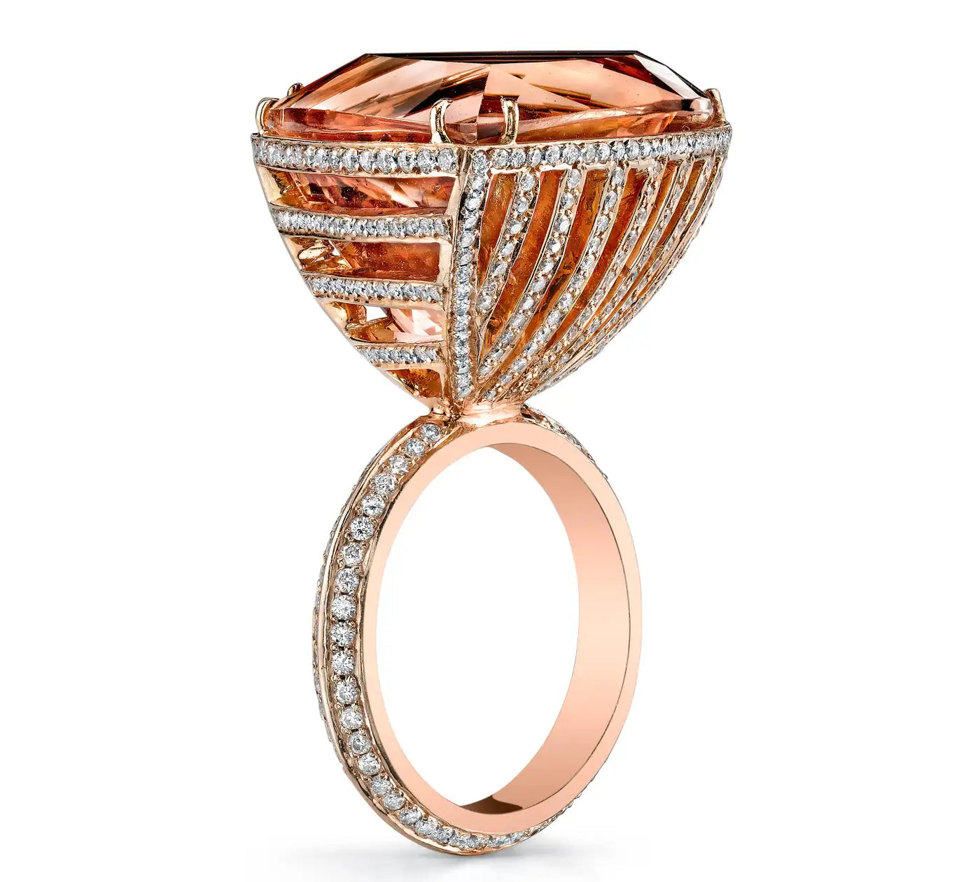 Morganite Ark Ring Cocktail Ring Karma El-Khalil