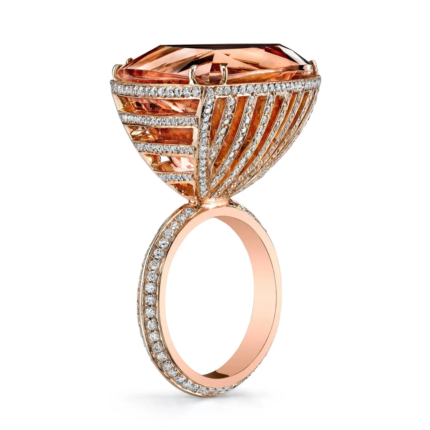 Morganite Ark Ring Cocktail Ring Karma El-Khalil