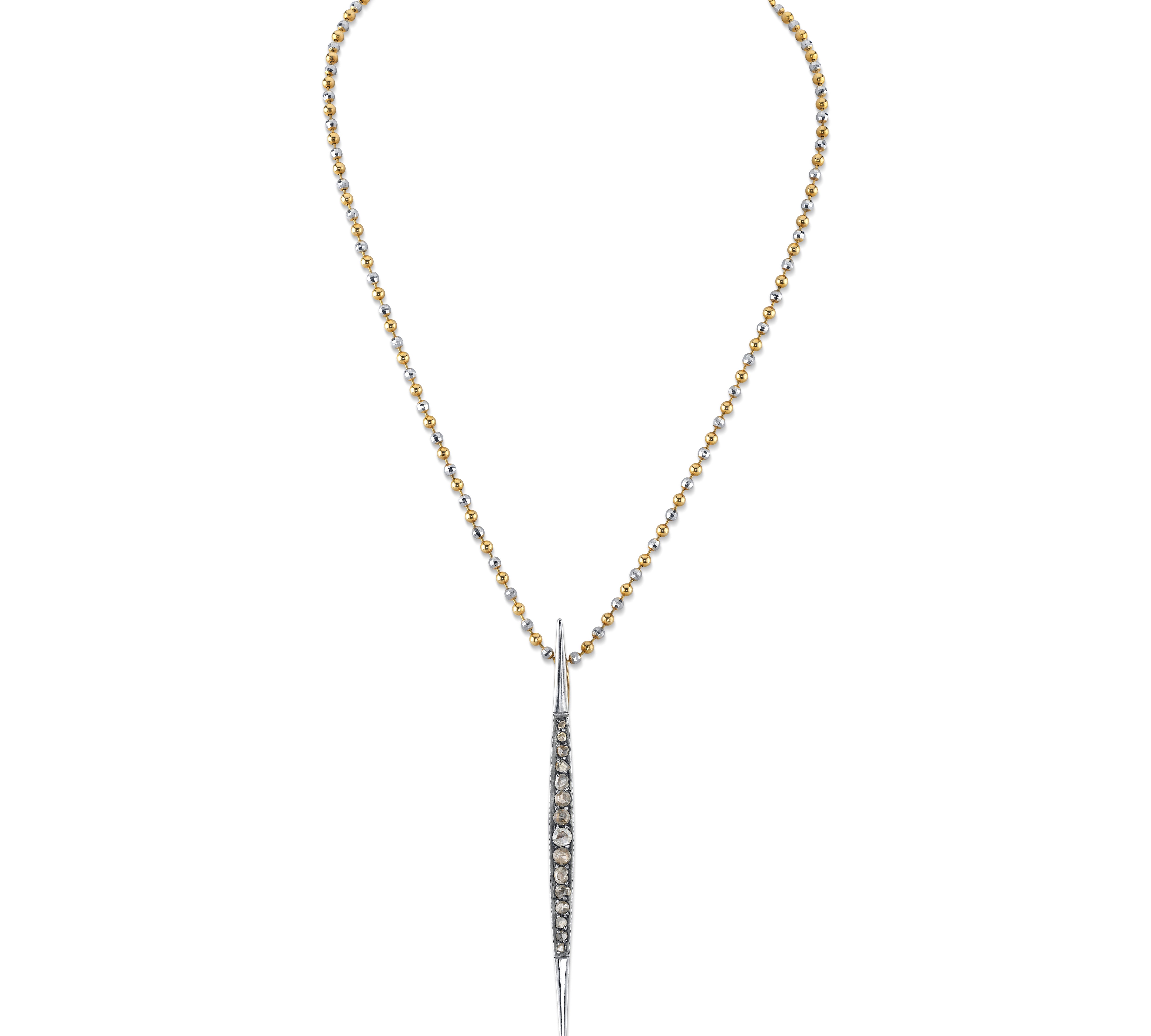 Mixed-Metal Vintage Spear Pendant Necklace Necklace Roseark Vintage