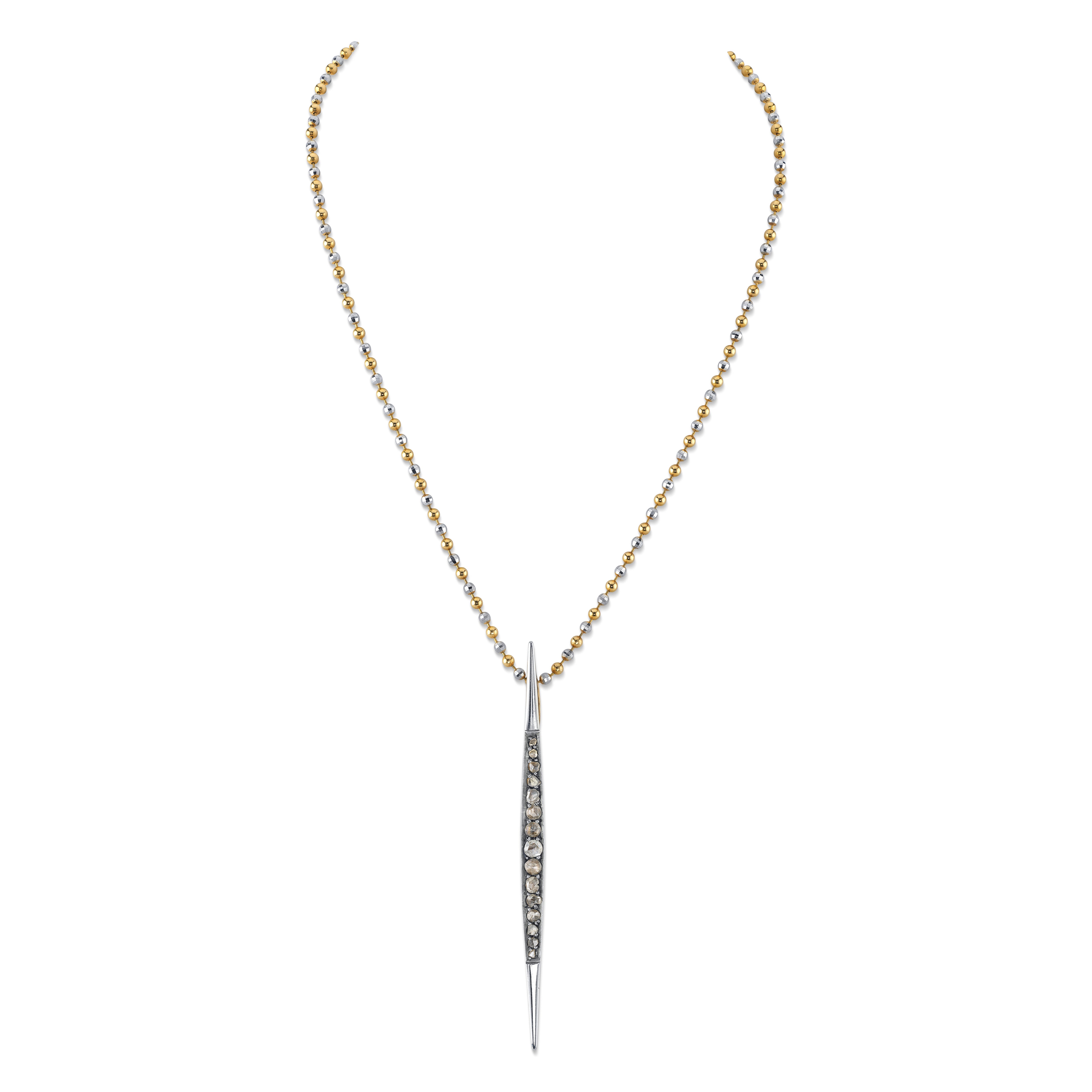 Mixed-Metal Vintage Spear Pendant Necklace Necklace Roseark Vintage