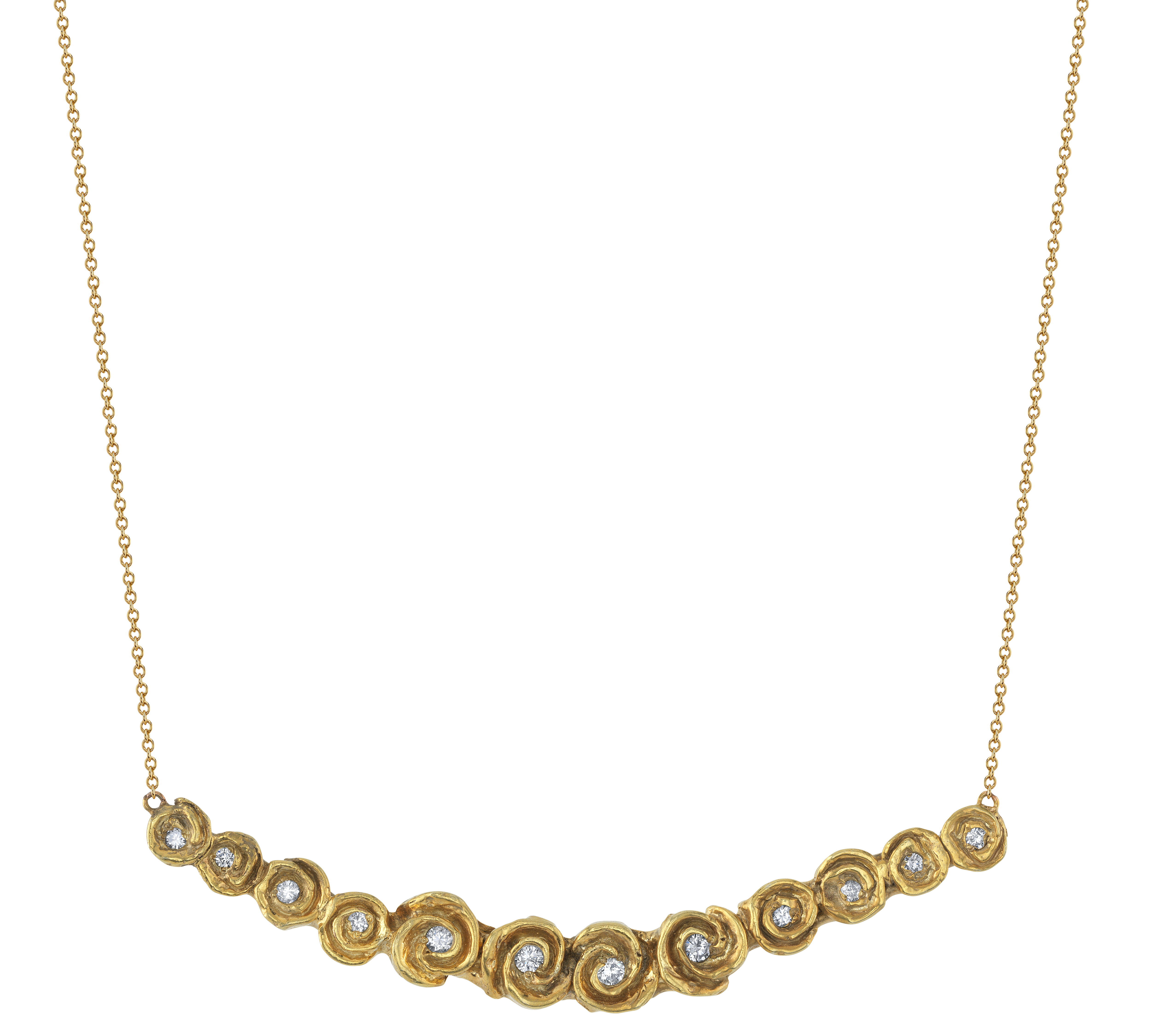 Dozen Roses Necklace, Large Necklace Roseark Jewelry Yellow Gold