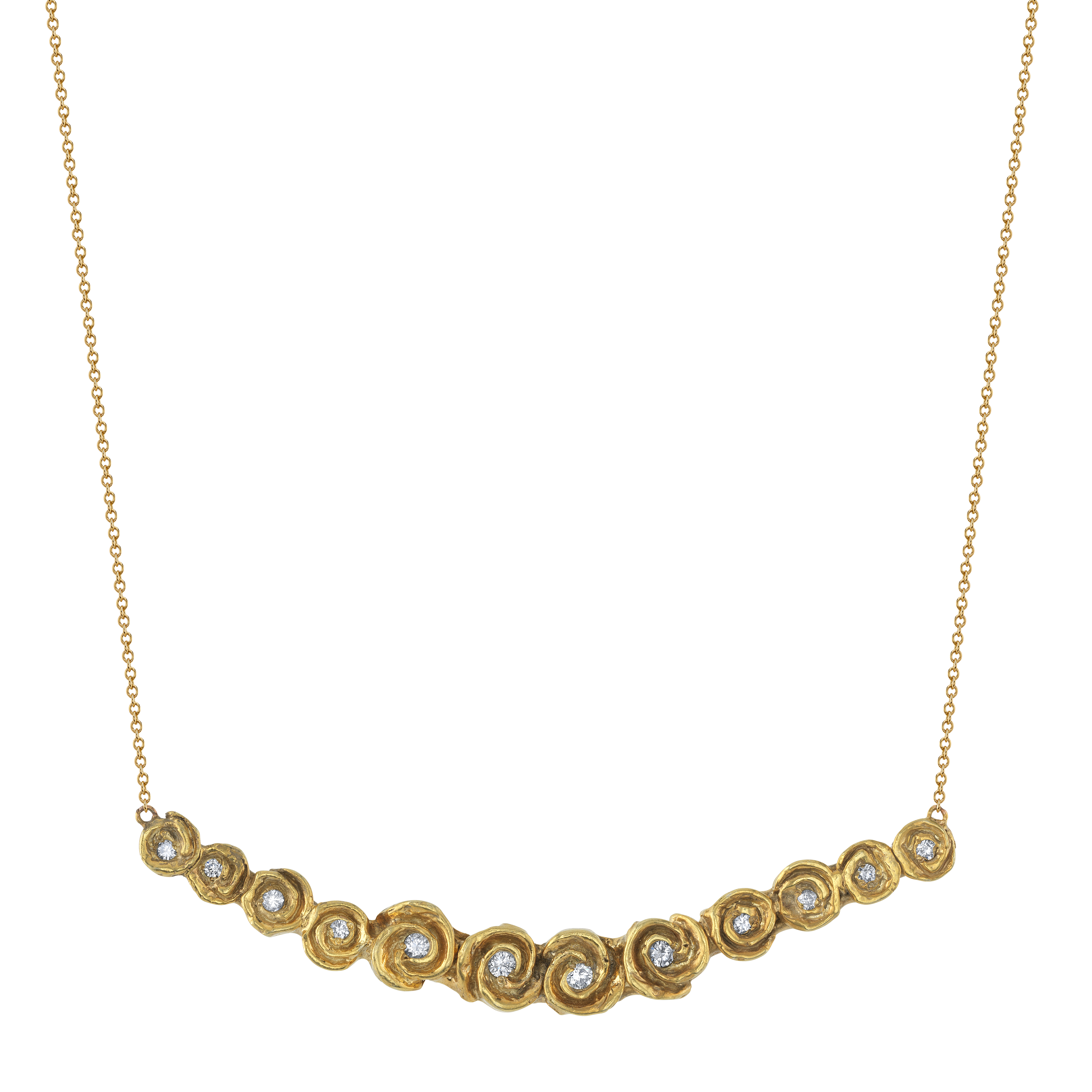 Dozen Roses Necklace, Large Necklace Roseark Jewelry Yellow Gold
