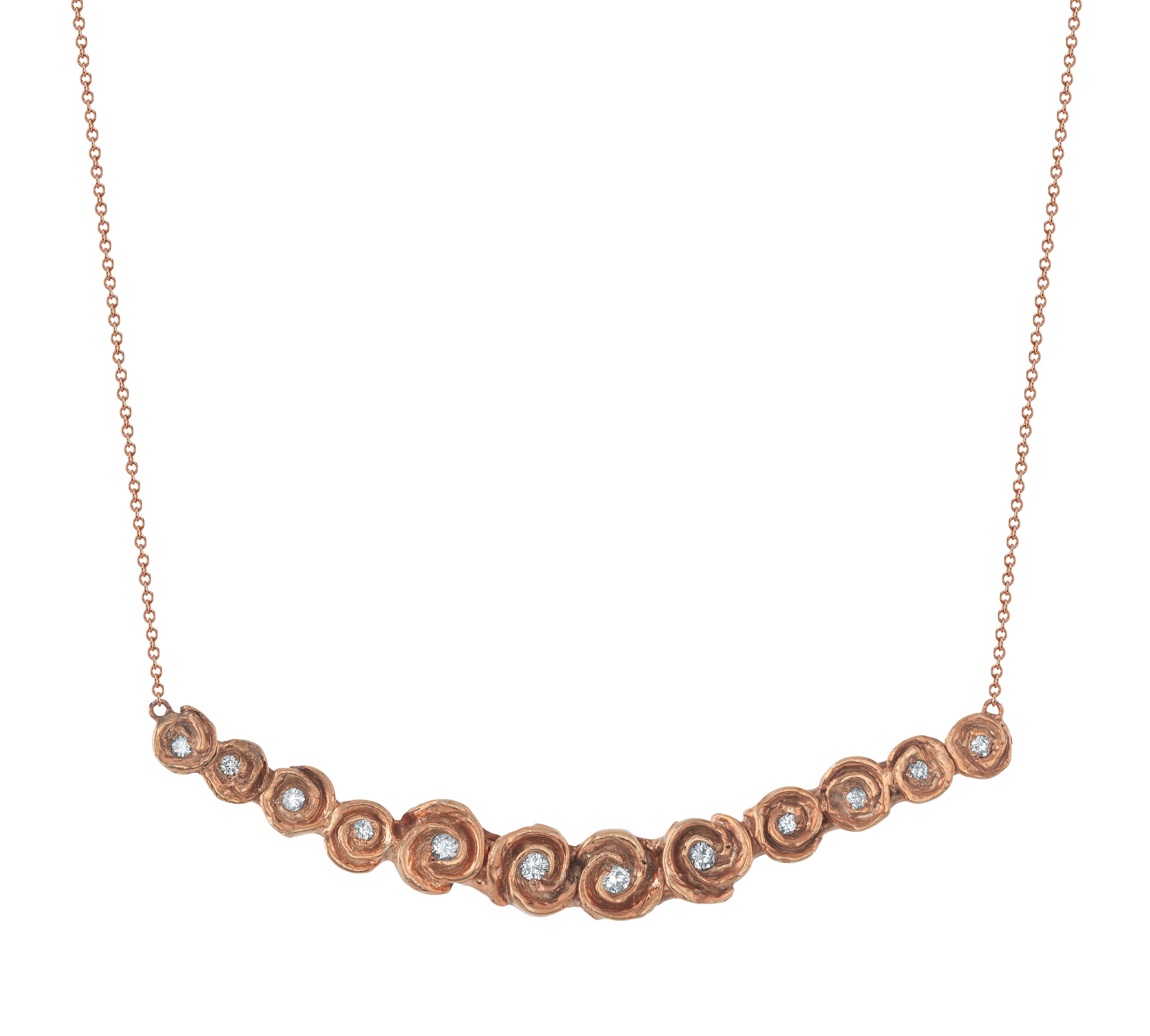 Dozen Roses Necklace, Large Necklace Roseark Jewelry Rose gold