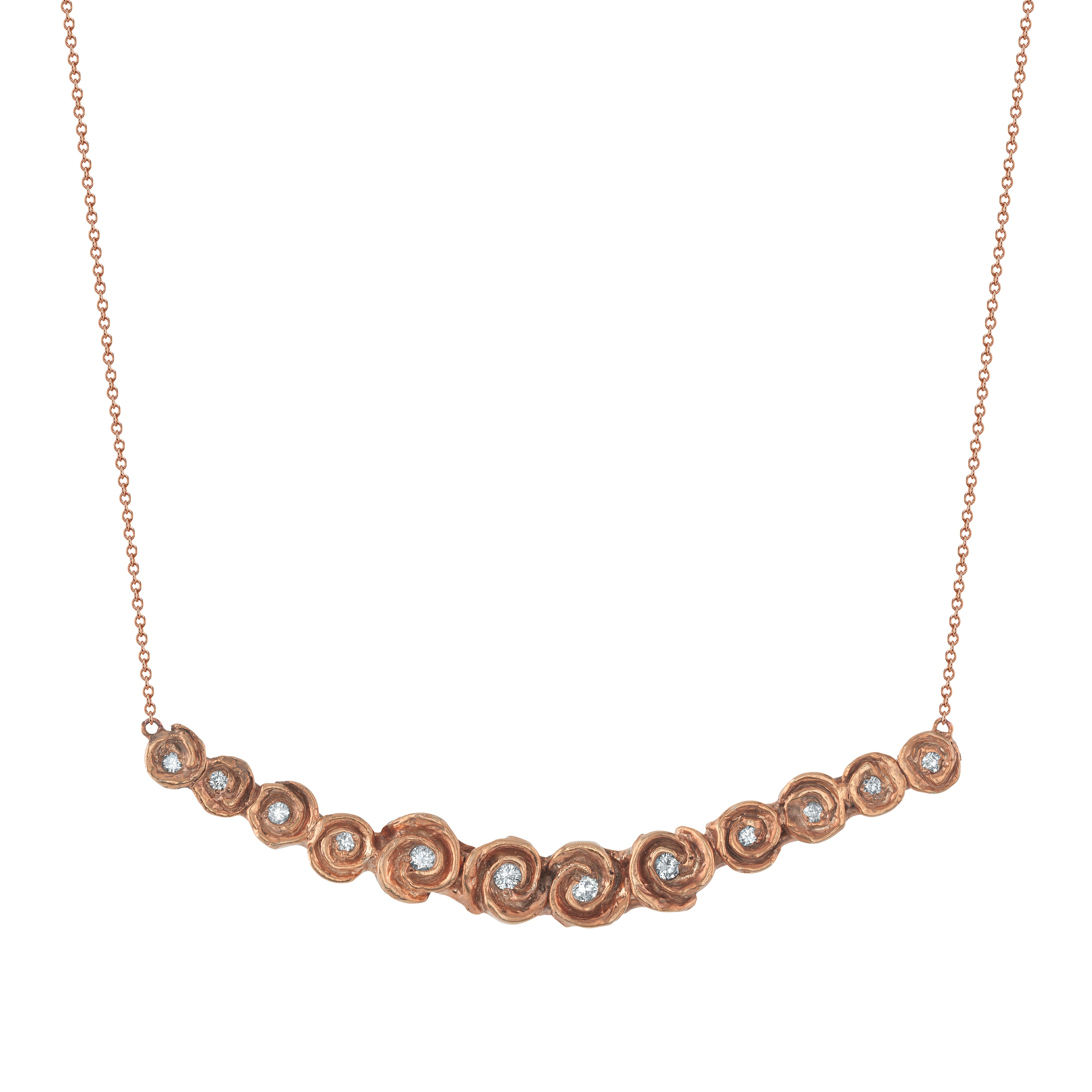 Dozen Roses Necklace, Large Necklace Roseark Jewelry Rose gold