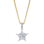 Multistone Diamond Star Charm Necklace Pendant Necklace Roseark Deux