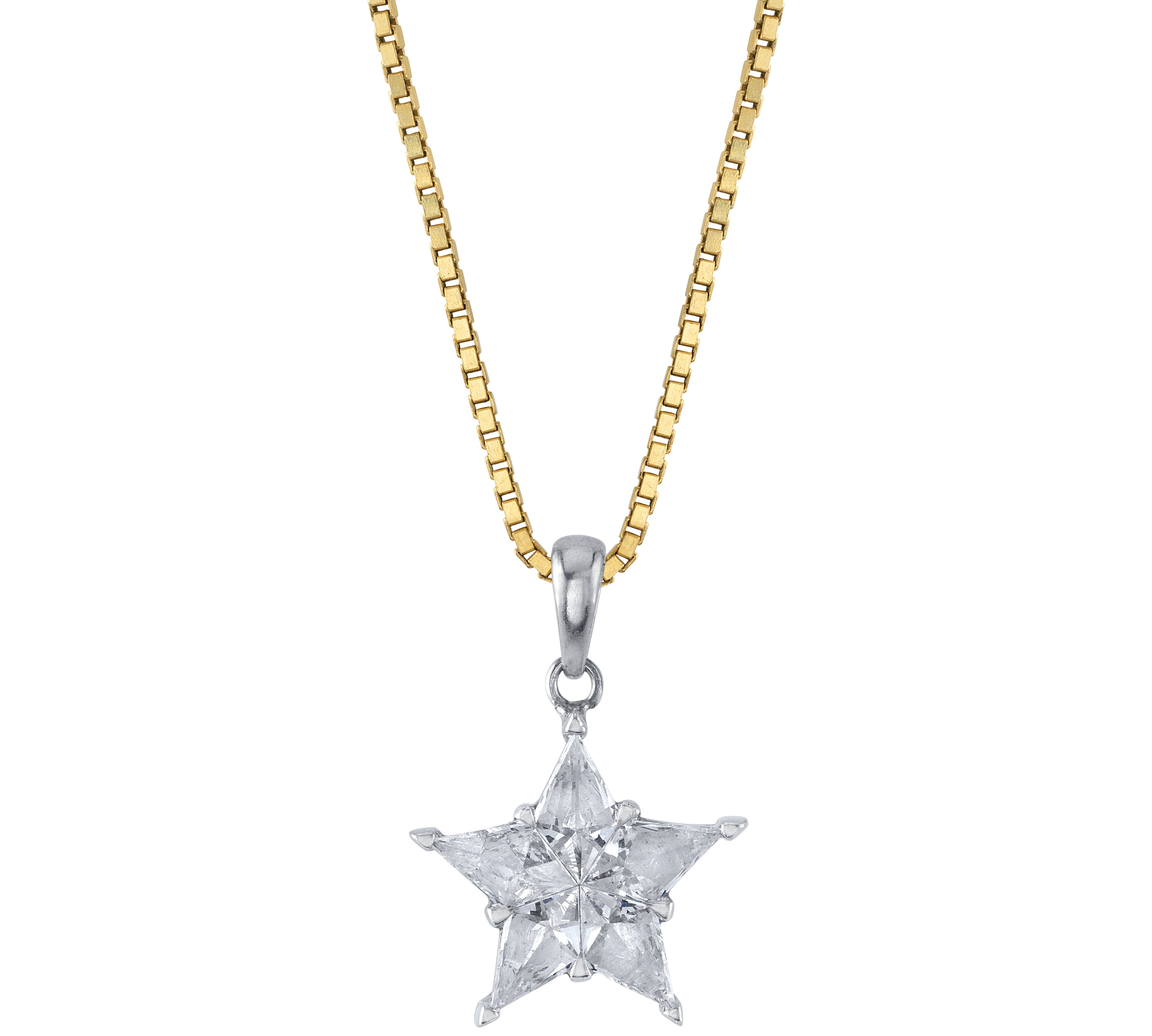 Multistone Diamond Star Charm Necklace Pendant Necklace Roseark Deux