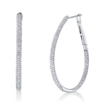 Pave Diamond Oval Hoops Hoop Earrings Roseark Deux