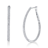 Pave Diamond Oval Hoops Hoop Earrings Roseark Deux