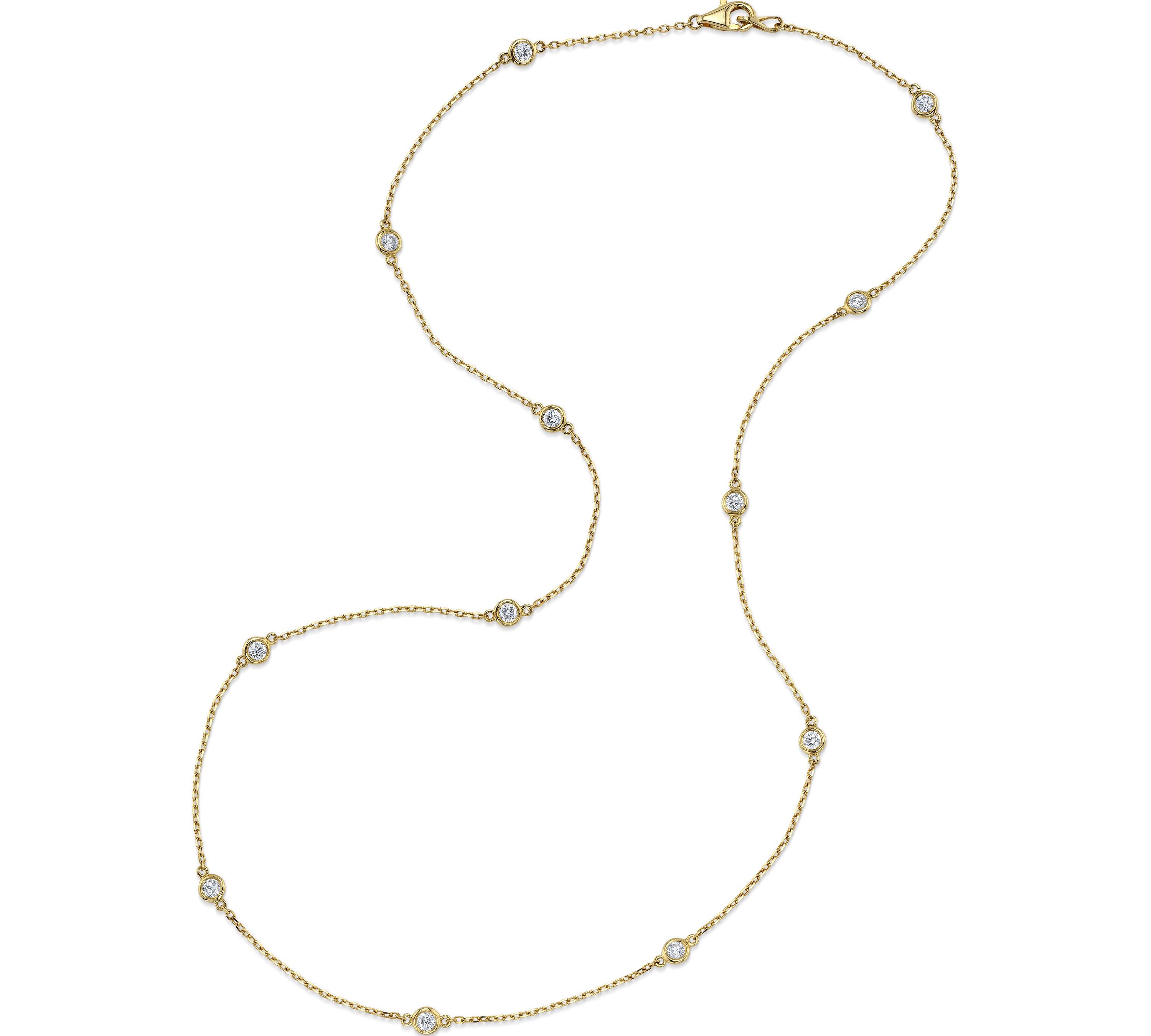 Bezel Set Diamond Chain Necklace Necklace Roseark Deux