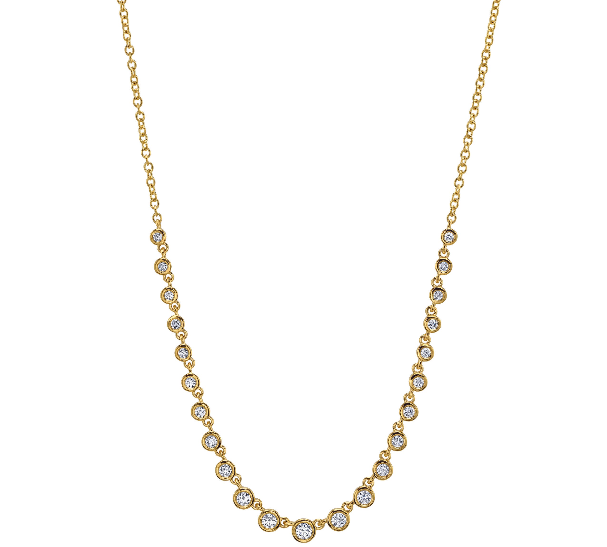 Bezel Dangle Diamond Necklace Necklace Roseark Deux