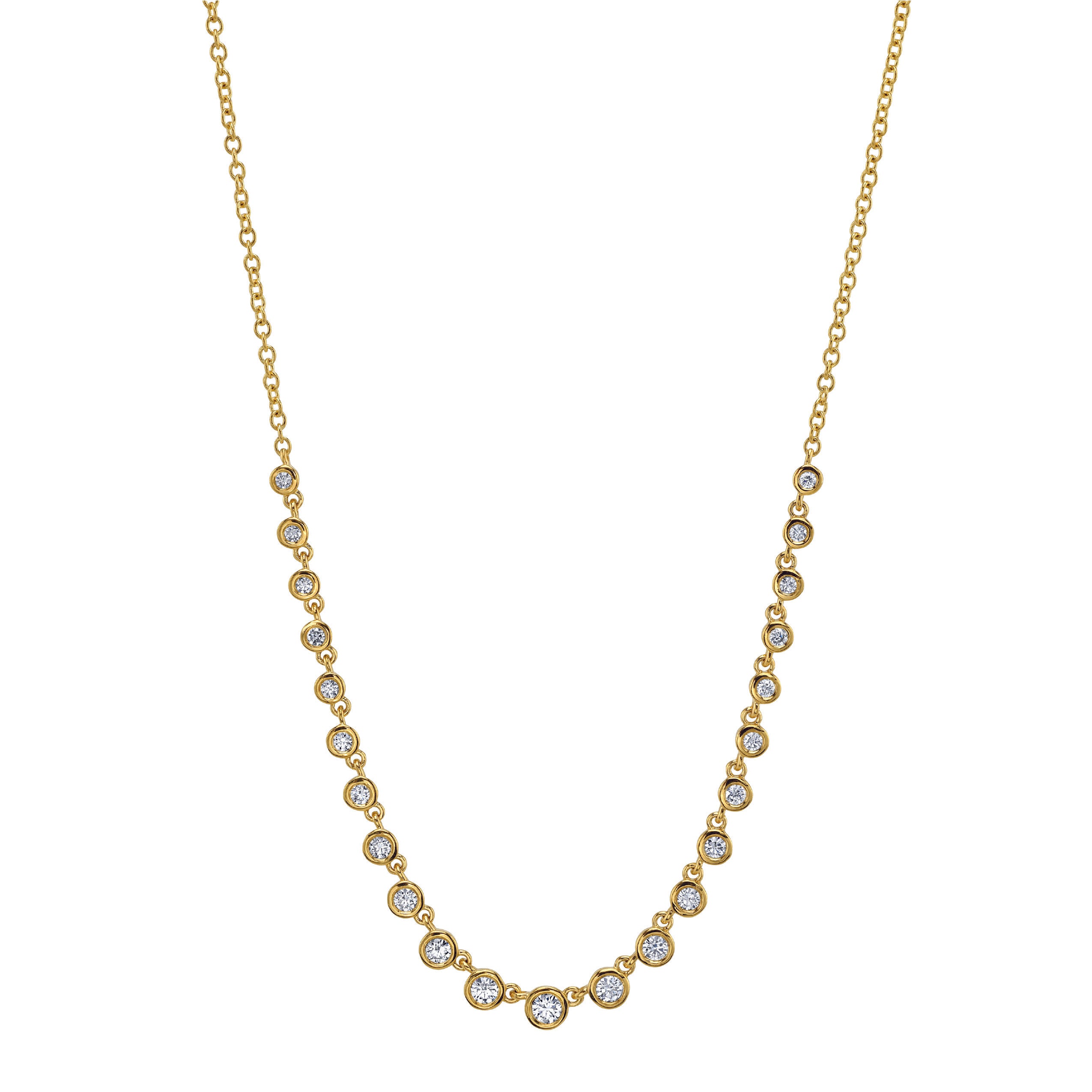 Bezel Dangle Diamond Necklace Necklace Roseark Deux
