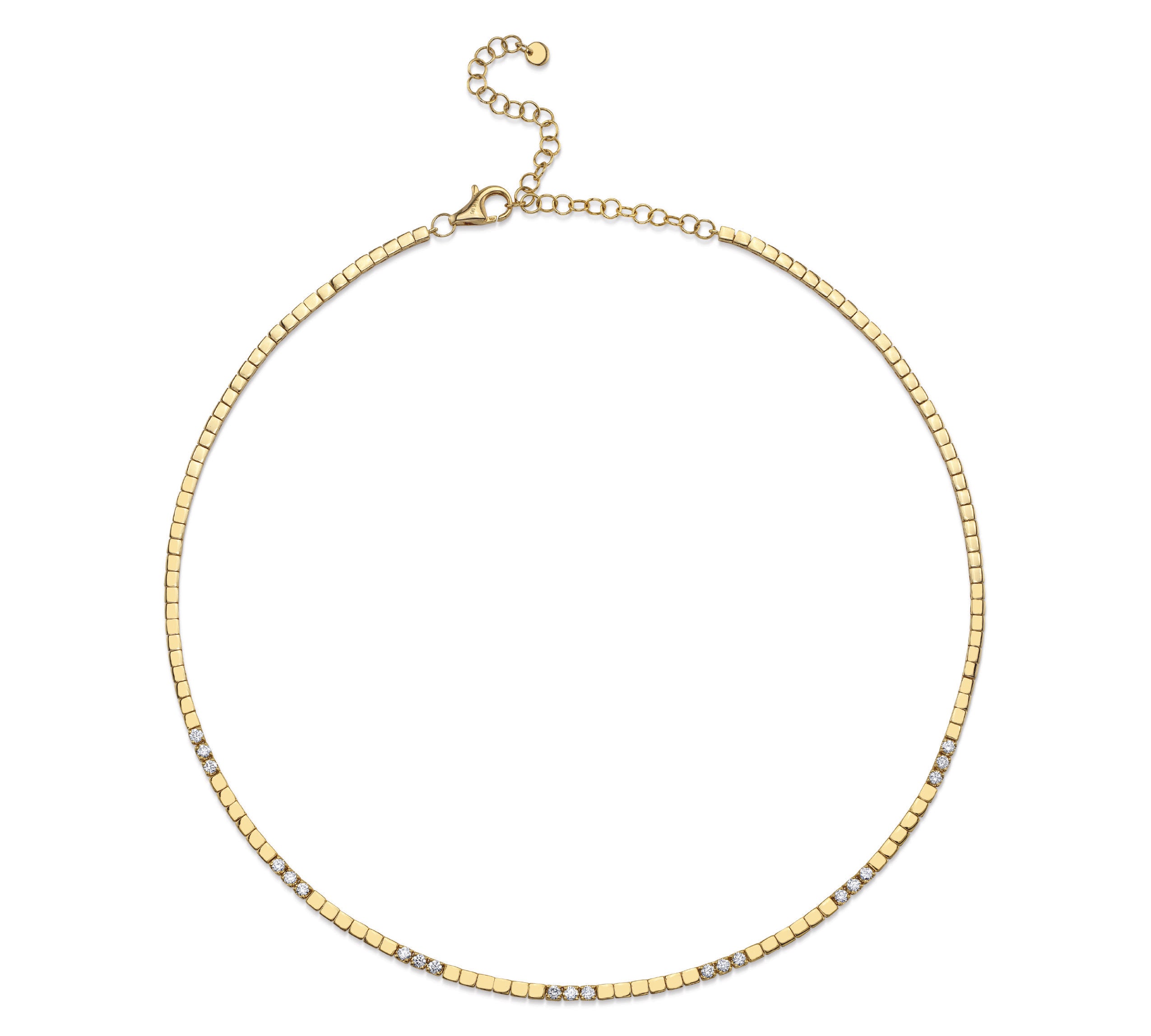 Rectangle Three-Diamond Necklace Necklace Roseark Deux