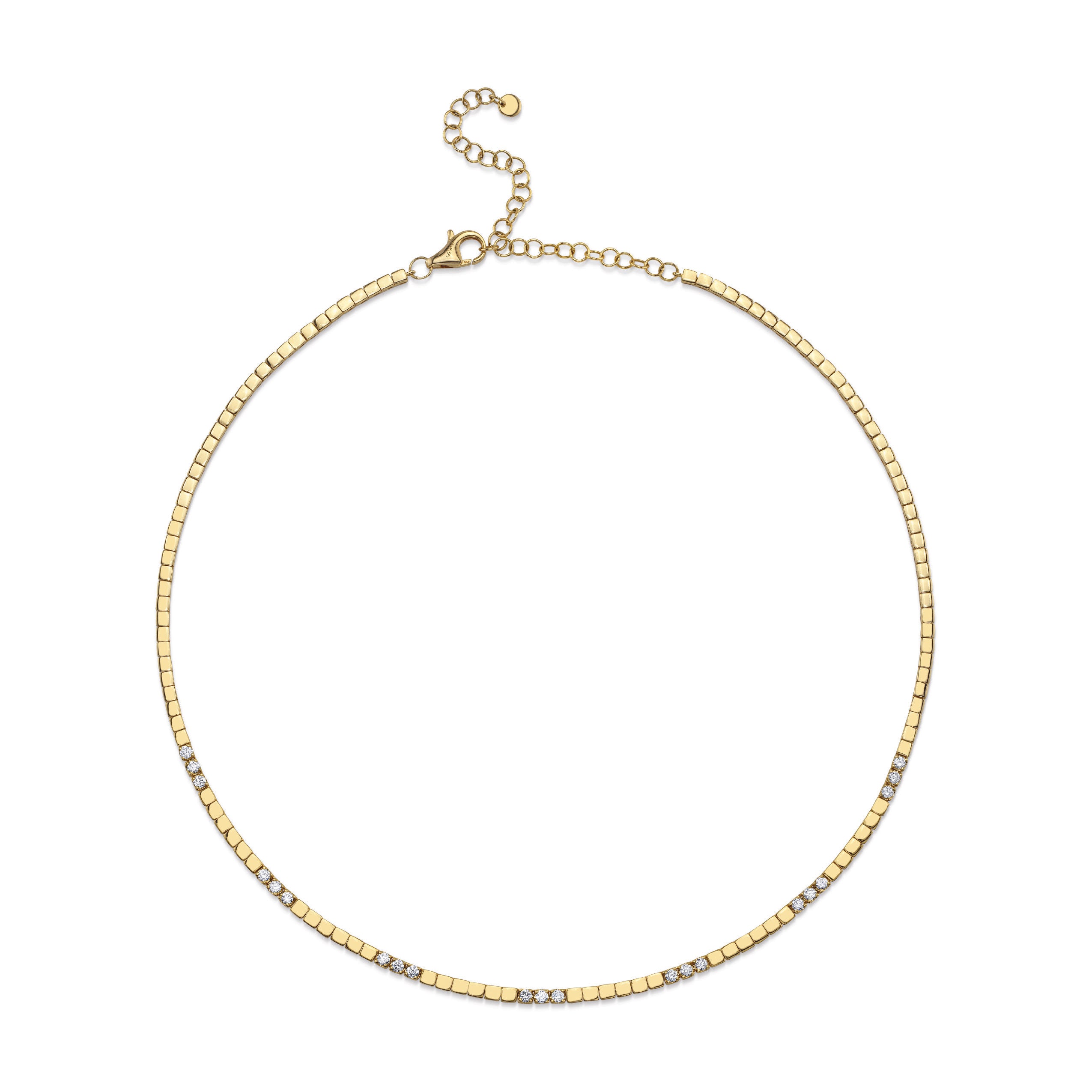 Rectangle Three-Diamond Necklace Necklace Roseark Deux