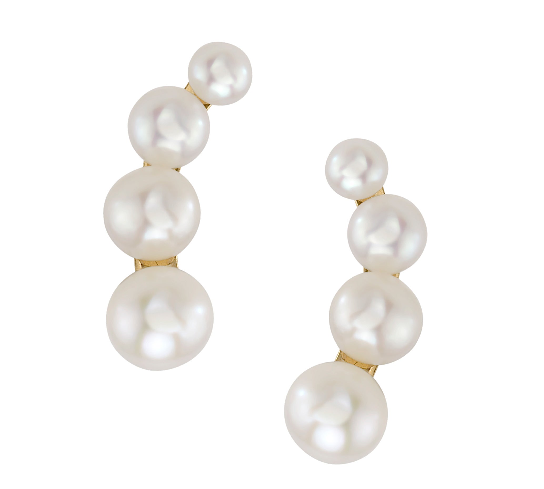 4-Pearl Climber Stud Stud Earrings Roseark Deux Pair