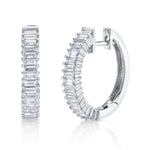 Emerald-Cut Diamond Prong Hoop Hoop Earrings Roseark Deux