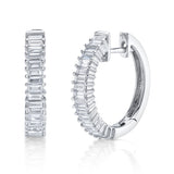 Emerald-Cut Diamond Prong Hoop Hoop Earrings Roseark Deux