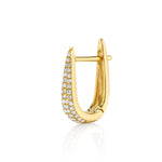 Pave Diamond Pointed-Tear Hoop Hoop Earrings Roseark Deux Single