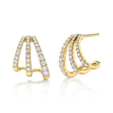 3-Linear Diamond Cuff Stud Ear Cuff Earring Roseark Deux Pair