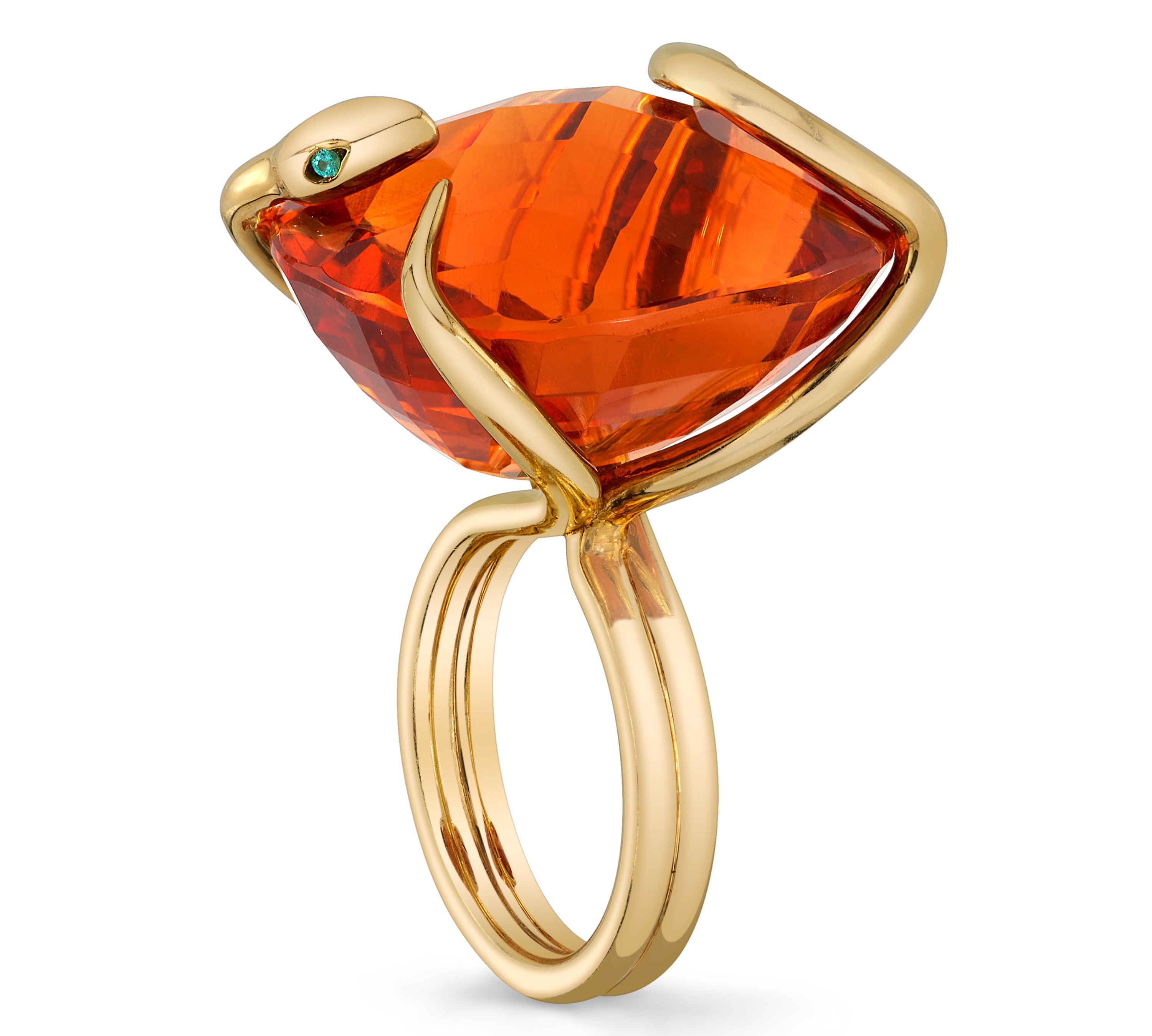 Madeira Citrine Snake on the Rocks Ring Statement Ring Perez Bitan