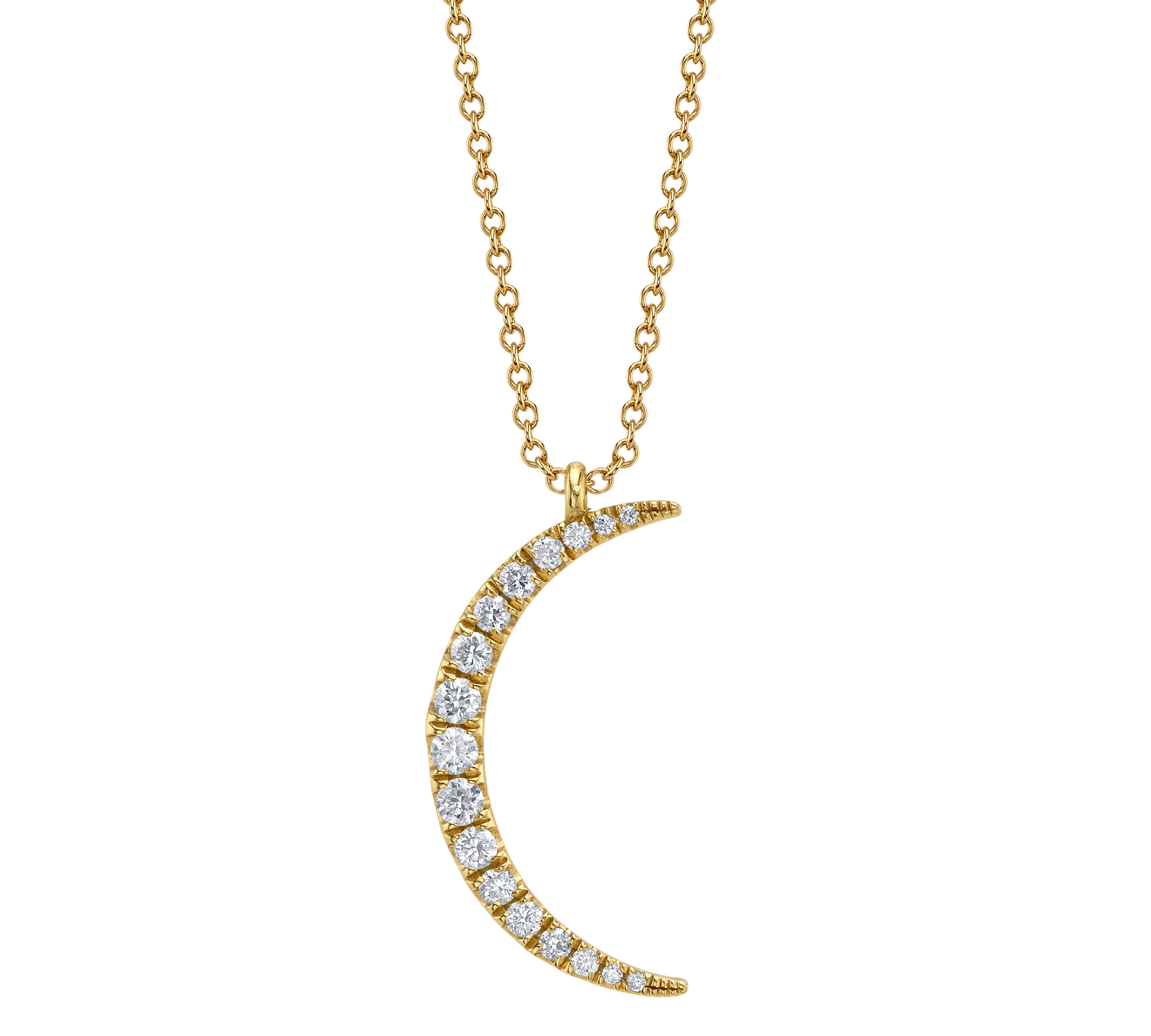 Diamond Crescent Pendant Necklace Pendant Necklace Roseark Deux