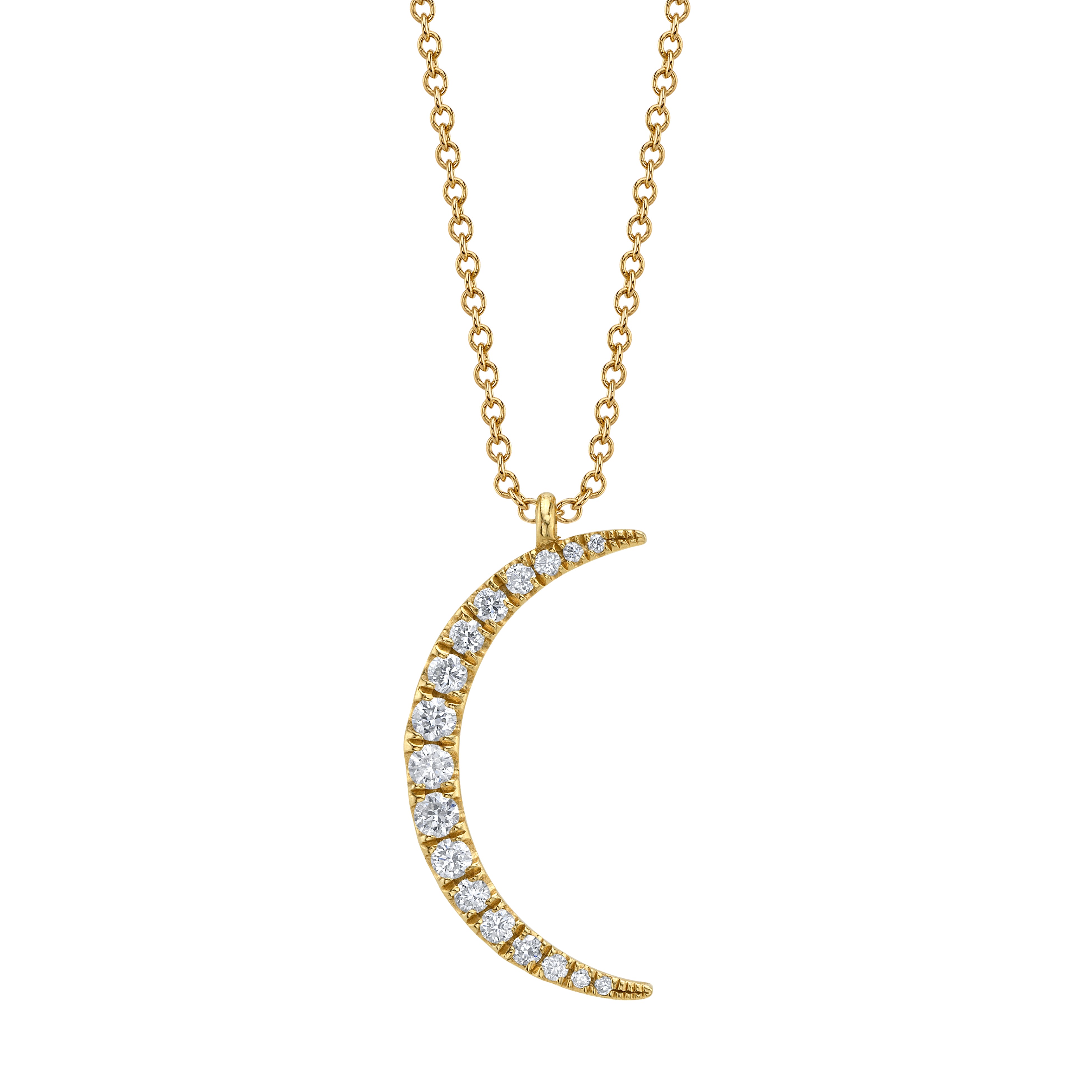Diamond Crescent Pendant Necklace Pendant Necklace Roseark Deux