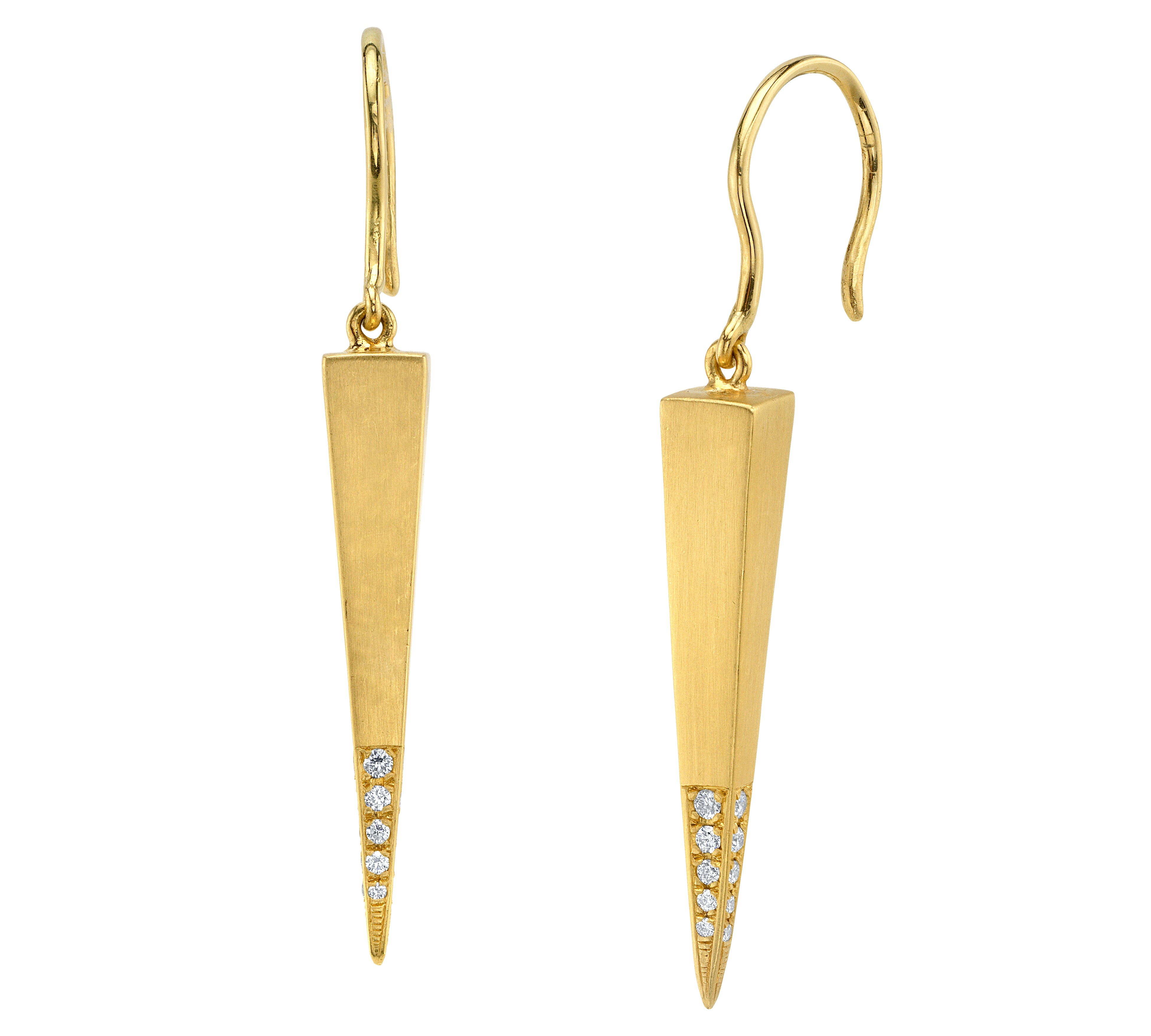 Pyramid Diamond Tip Earrings Drop Earrings Karma El-Khalil