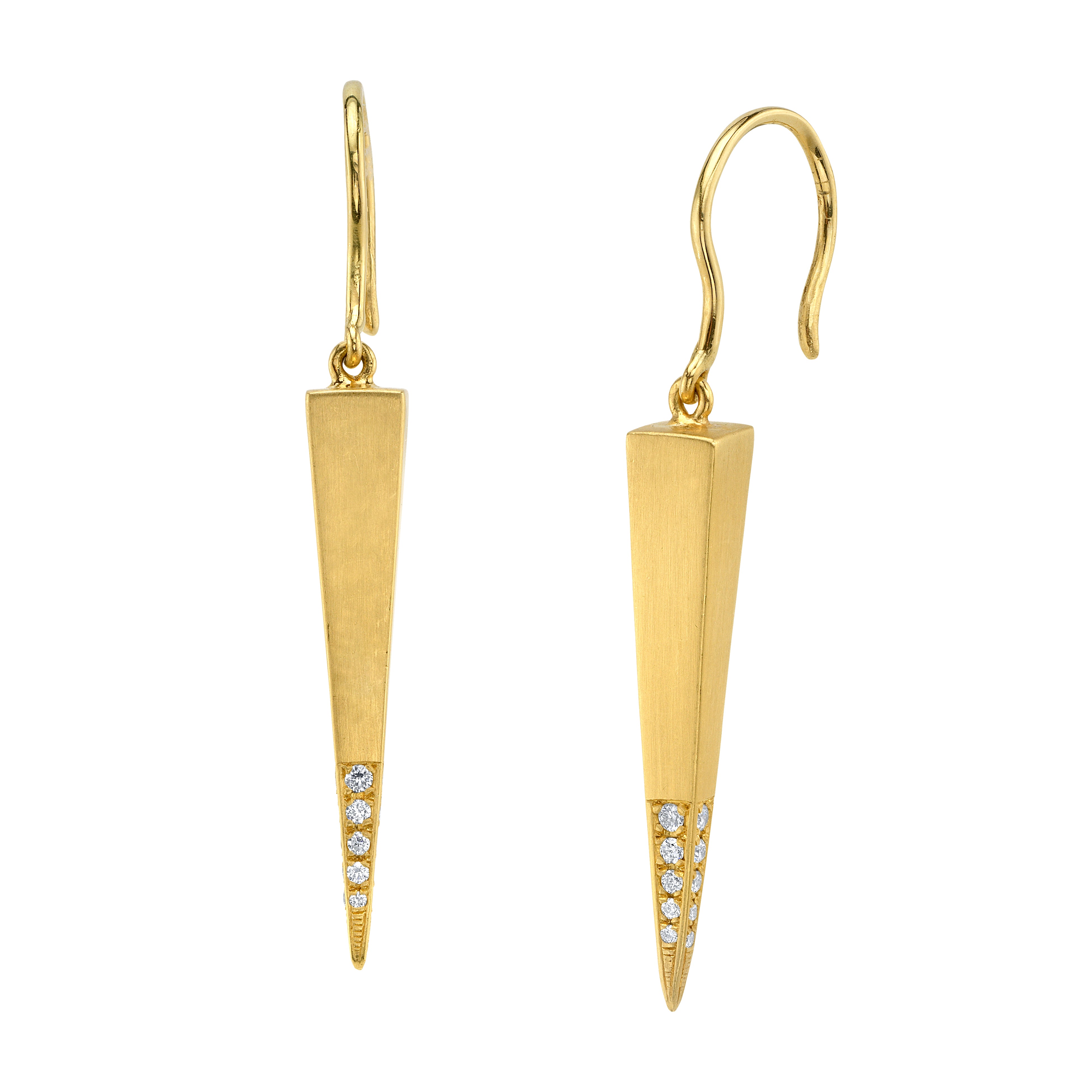 Pyramid Diamond Tip Earrings Drop Earrings Karma El-Khalil