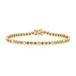Alternating Bezel Tennis Bracelet, Small Tennis Bracelet Roseark Deux Emerald