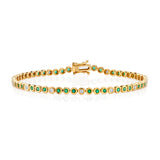 Alternating Bezel Tennis Bracelet, Small Tennis Bracelet Roseark Deux Emerald